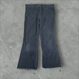 Vintage Aquafuct Pants‎ Mens 36x28 Navy Blue Flare Bell Bottom Wide Leg Corduroy